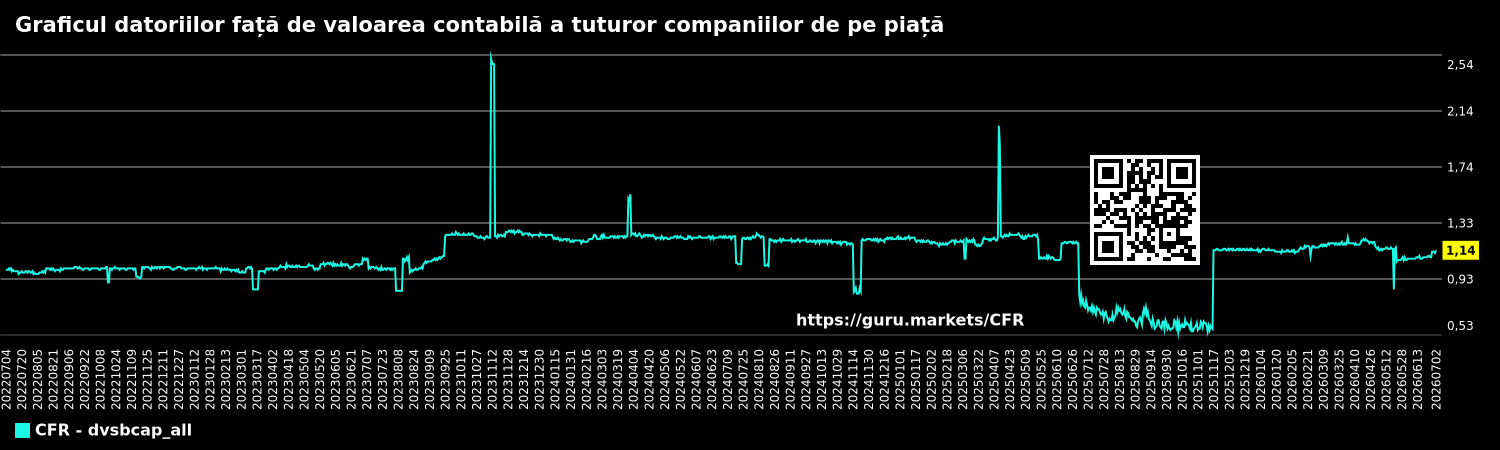 Graficul datoriilor față de valoarea contabilă a tuturor companiilor de pe piață